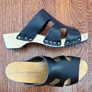 Berkemann wood/leather sandals